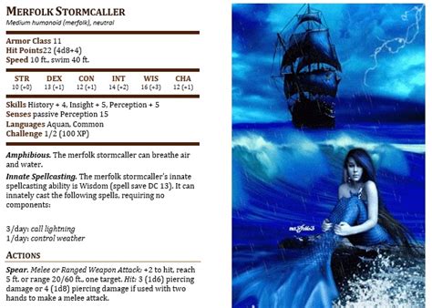 The Workshop - Merfolk Stormcaller (D&D 5E) - d20 Radio