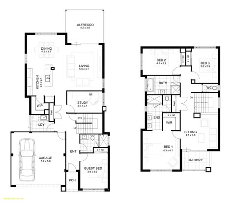 Two Storey House Floor Plan With Dimensions House For Two Story House