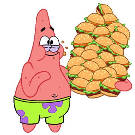 Spongebob Patrick Eating Burgers Doodle Custom Doodle