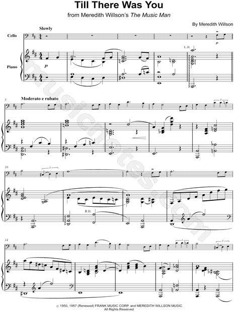 Then the birds fled the trees but i never heard them winging i was inside drinking a coke then it went boom. "Till There Was You - Cello & Piano" from 'The Music Man' Sheet Music in D Major - Download ...