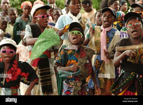 Women And Girls Participate In A Traditional Dance Competition Nkhata