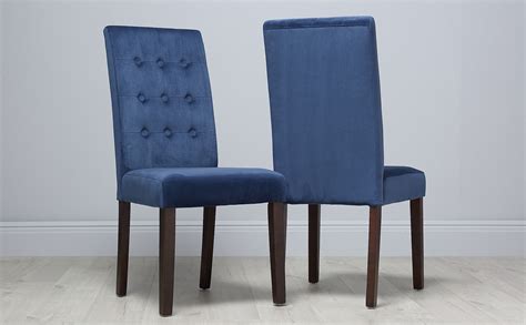 23.75d x 20.50w x 34.00h seat width: Regent Velvet Button Back Dining Chair Blue (Dark Leg ...