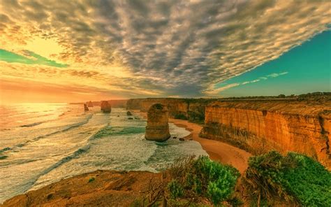 Download Wallpapers Australia 4k Sunset Ocean Coast Beautiful