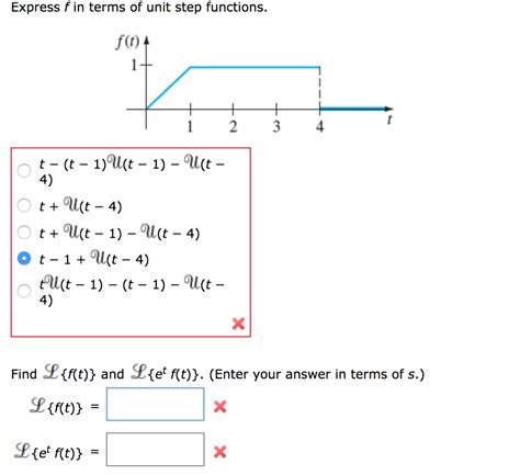 solved express f in terms of unit step functions f t 4 o t
