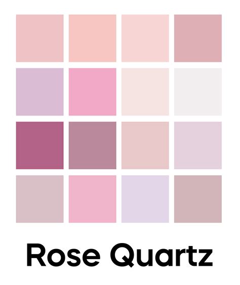 Palette Of Rose Quartz Tones Pink Colors Template Shades Of Rose