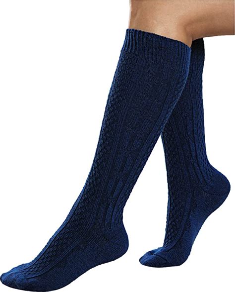 National 6 Pack Cable Knit Knee Socks Navy 6 Pk Clothing Shoes And Jewelry