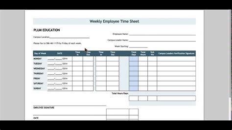 Put the company you are sending it to and who is the company (do this in the attn. How To Fill Out A Timesheet - YouTube