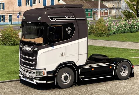 Scania S Skin Black White 140 Ets 2 Mods Ets2 Map Euro Truck