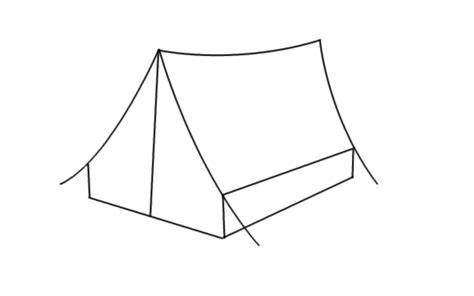 How To Draw A Tent Step By Step Tent Drawing For Kids