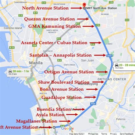 The Approximate Locations Of The 13 MRT 3 Stations Which Will Be Used As The Basis For Q640 