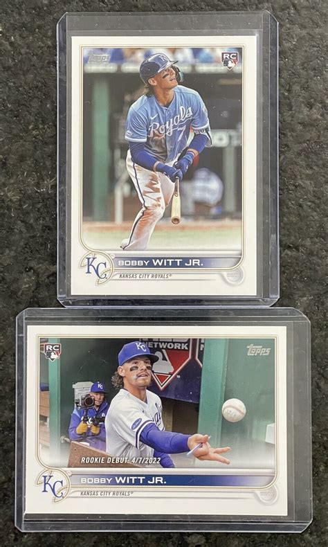 2 2022 Topps Update Bobby Witt Jr Rookie Rc Us100 And Rookie Debut Us187 Ebay