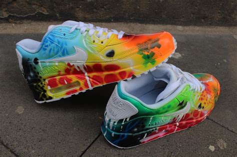 Custom Airbrush Nike Air Max 90 White Drip Galaxy Style Etsy