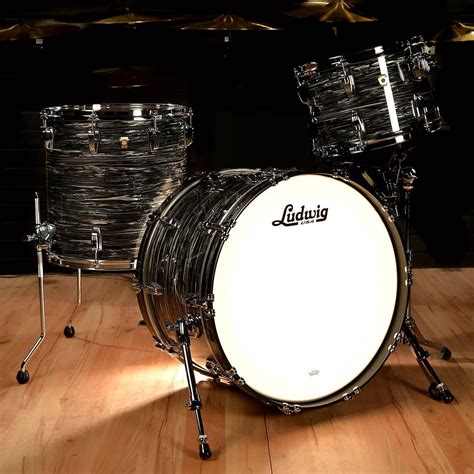 Ludwig Classic Maple 131622 3pc Drum Kit Vintage Black Oyster