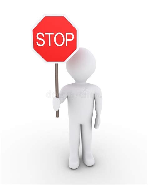 Stop Sign Person Stock Illustration Illustration Of Person 32601903