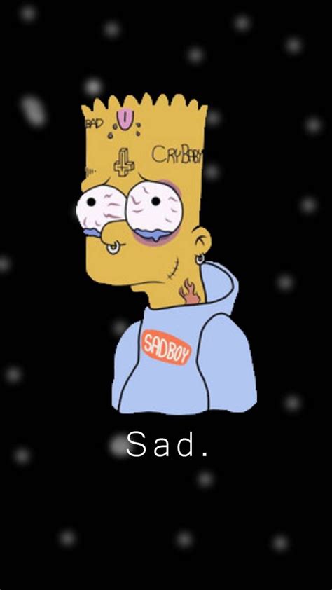 1080x1080 Sad Heart Bart Simpsons Bartsimpson Sadbart Sticker By The