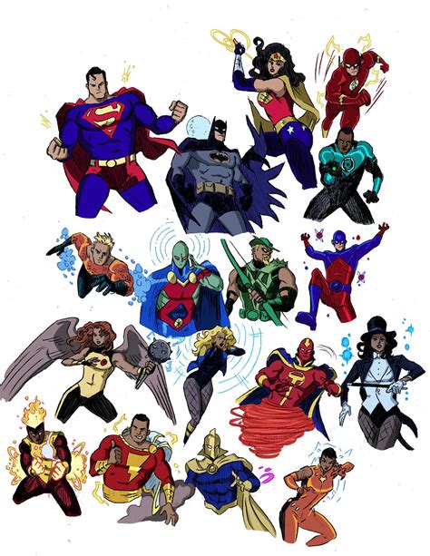 Tried Some Jlu Colors On My Justice League Sketchbook Page Marvel