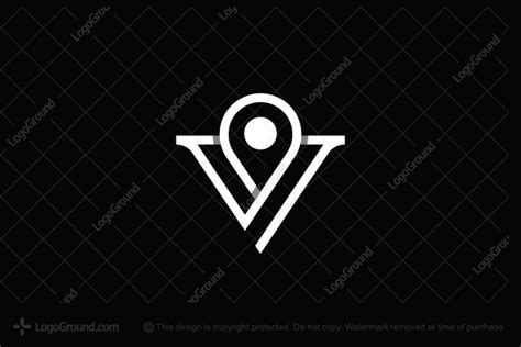 Letter V Pin Map Logo