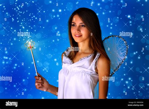 Girl Dressed As An Angel Stock Photo Alamy