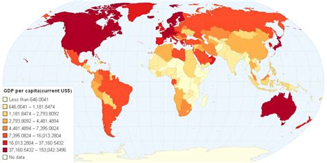 Per capita gdp is often analyzed alongside gdp. World GDP Per Capita (current US$) for the Year 2009