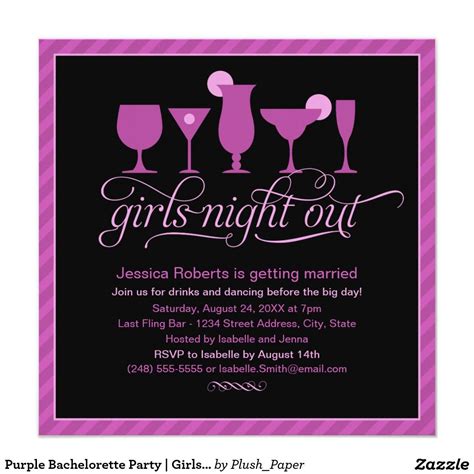 Purple Bachelorette Party Girls Night Out Purple Bachelorette Party Bachelorette Party