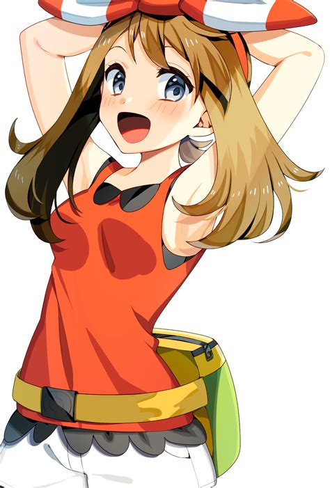 Safebooru Girl D Armpits Arms Behind Head Arms Up Bangs Blush Bow Hairband Breasts Brown