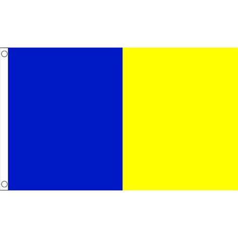 Drapeau Bleu et jaune 150x90cm - deux couleurs Haute qualité