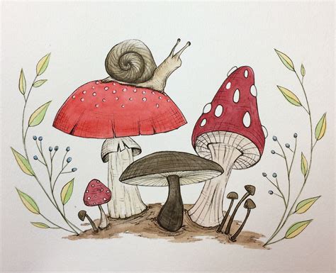 Image Result For Watercolor Mushroom Art Inspiration Mushroom Art Illustration Art