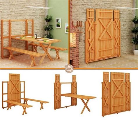 Wonderful Diy 2 In 1 Folding Bench And Picnic Table