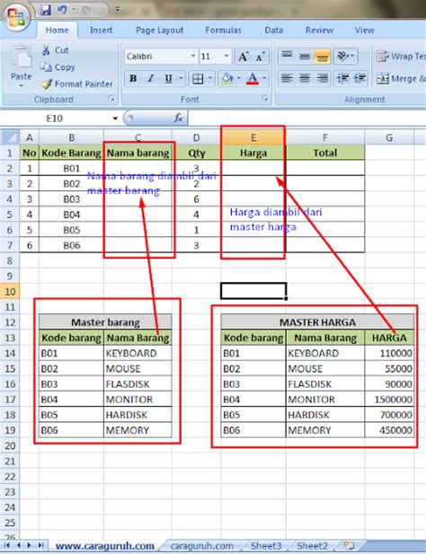 Cara Menggunakan Rumus Vlookup Pada Excel 2010 Gini Caranya