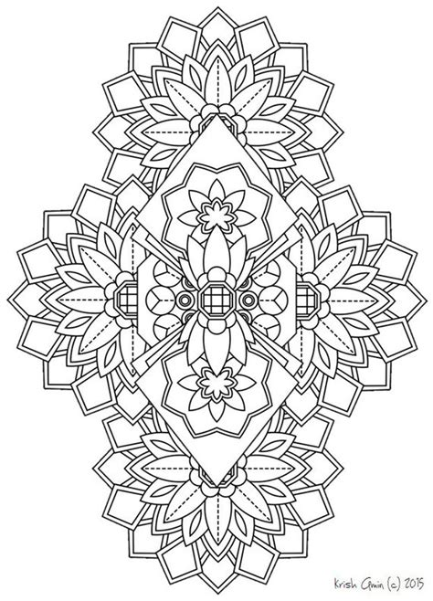 Intricate free printable coloring pages are a fun way for kids of all ages to develop creativity, focus, motor skills and color recognition. Printable Intricate Mandala Coloring Pages by KrishTheBrand
