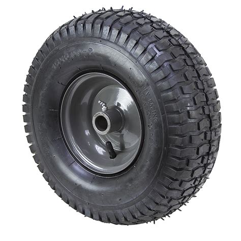 15x600 6 Pneumatic Rubber Tire On Grey Steel Wheel Pneumatic Wheels