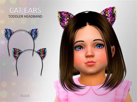 Suzues Cat Ears Headband Toddler Sims 4 Toddler Toddler Headbands