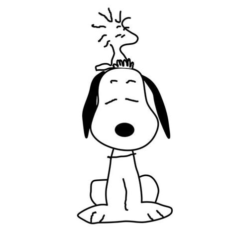Woodstock Sitting On Snoopy Head Coloring Pages Woodstock Sitting On