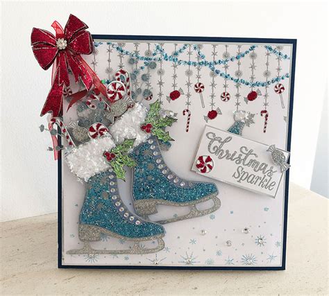 Sparkly Ice Skate Christmas Card Step By Step Craft Project Chloes