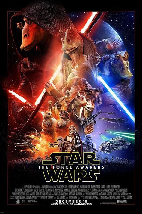 Star Wars The Force Awakens Jar Jar Poster Goes Viral Hollywood