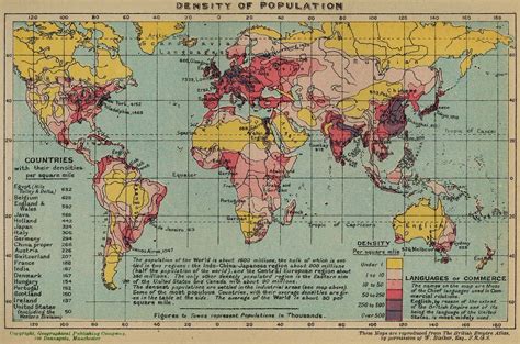 1918 Map Of Population Density From The British Empire Atlas