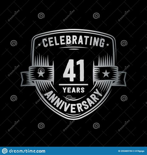 41 Years Anniversary Celebration Shield Design Template 41st