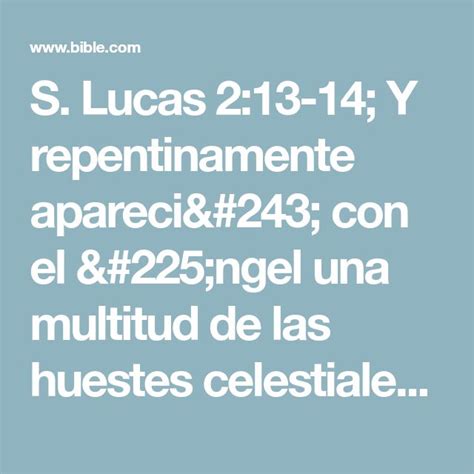 S Lucas 213 14 Y Repentinamente Apareció Con El ángel Una Multitud