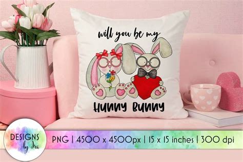 Will You Be My Hunny Bunny Cute Valentines Print