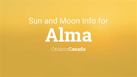 Sun And Moon Times Today Alma Ontario Canada