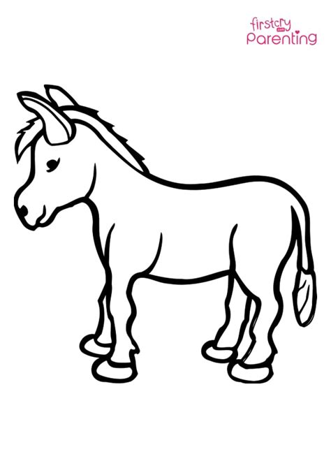 Easy Printable Donkey Coloring Pages For Kids