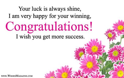 Congratulations Wishes Messages For Winning Wishes Magazine