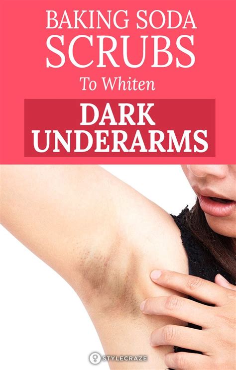 Rather than use expensive cosmetics to lighten your underarms, use any of these natural options here is an effective remedy that involves various combinations with baking soda that actually work. Baking Soda Scrubs To Whiten Dark Underarms | Dark ...