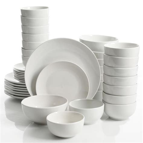 Gourmet Expressions Camrose 40 Piece Casual White Ceramic Dinnerware