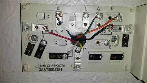 4 wire thermostat wiring color code: I have a new honeywell thermostat and am trying to replace a very old lennox but none of the ...