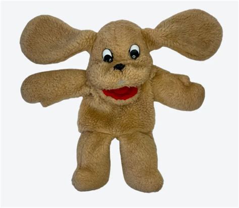 Vtg 1978 Sheram Puppets Dog Plush Hand Puppet Brown Tan Floppy Ear