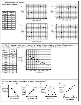 Use two ordered pairs to write a prediction equation. Scatter plot, Correlation, and Line of Best Fit Exam (Mrs ...