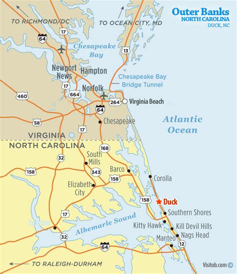 Map Of Duck North Carolina Printable Map