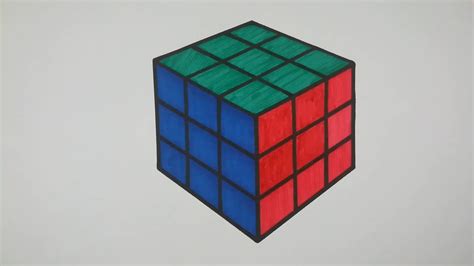 How To Draw Rubiks Cube 3x3 Step By Step L Easy Drawing Youtube