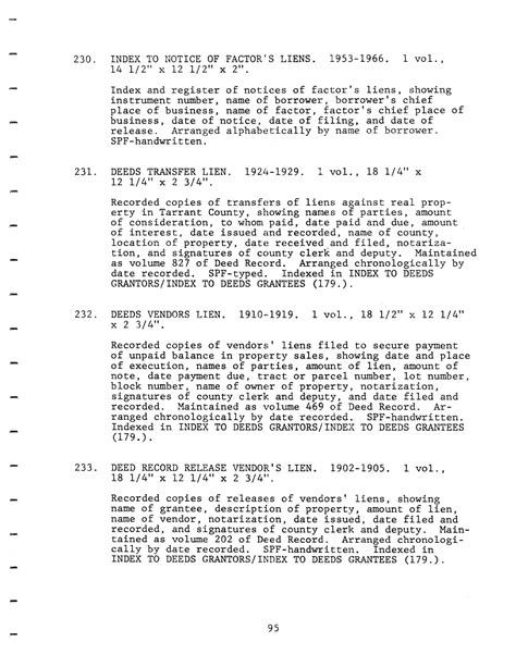 Inventory of county records, Tarrant County courthouse, Fort Worth